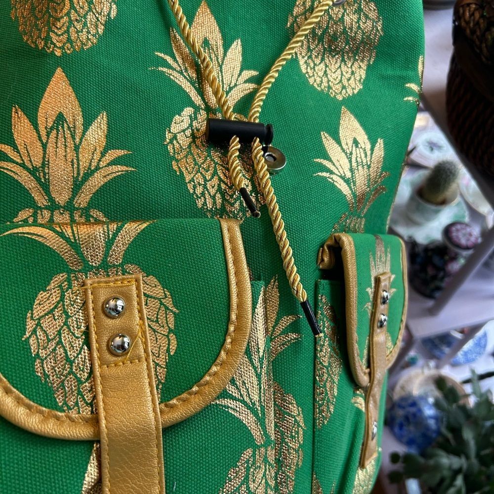 Vintage Green and Gold Backpack - Picture 9 of 16